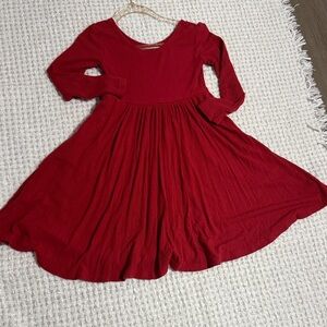 Little Sleepies Vibrant Red Casual Kids Dress